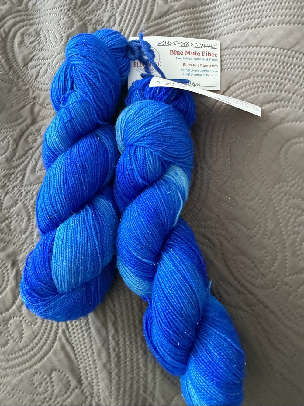 Blue mule fiber Yarn - Electric Blue